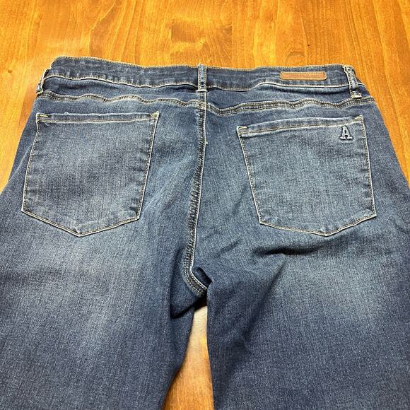 Articles of Society Jeans Womens 31 Dark Wash Blue Denim Raw Hem Stretch Skinny - Picture 15 of 16